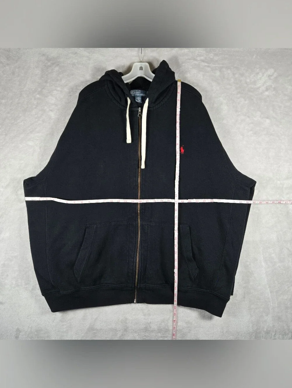 Polo Ralph Lauren Full Zip Fleece Hoodie Mens Size 4XB Black Red Pony Logo